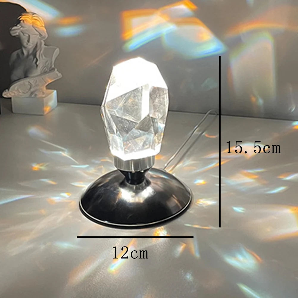 Diamond Table Lamp Crystal Night Light USB with Remote Control Bedside Light Romantic Projector Luxury Atmosphere Nightlamp Gift
